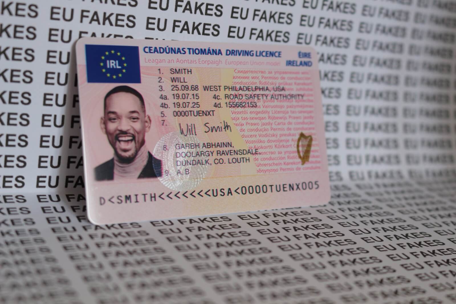 fake irish driving licence template
